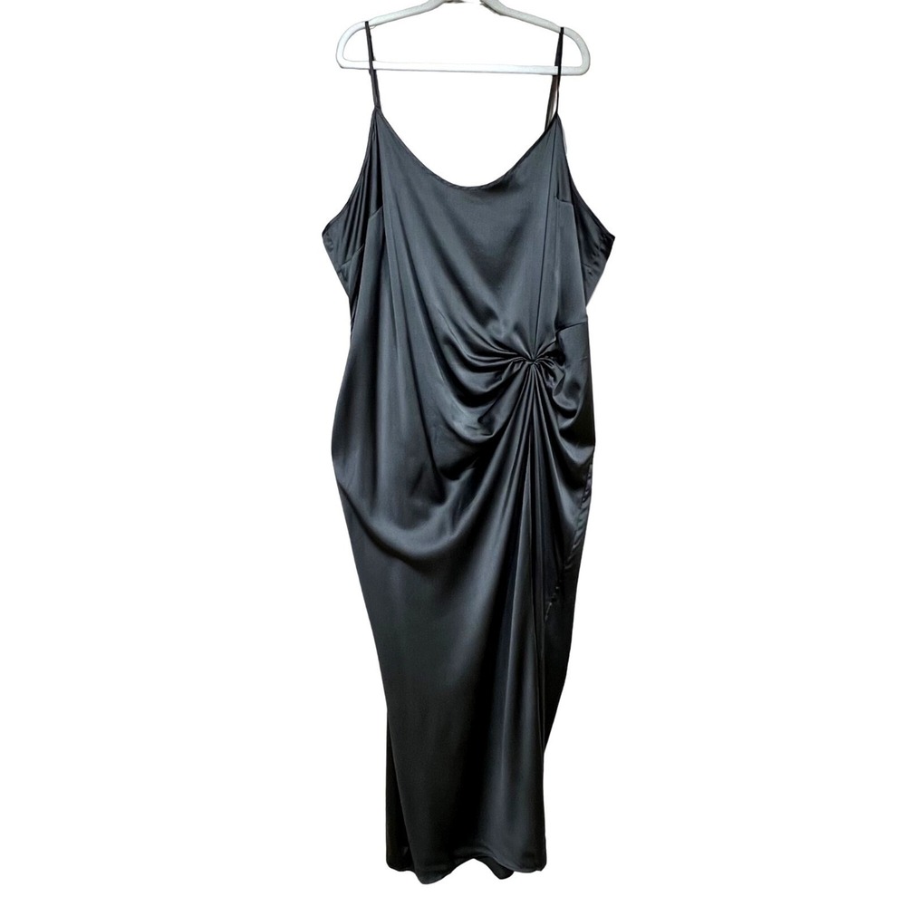 SKIMS‎ Silk Slip Dress Maxi High Slit Gunmetal   3X - Picture 2 of 11